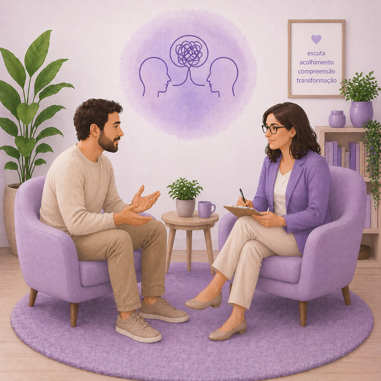 Ilustração do atendimento de Psicoterapia
